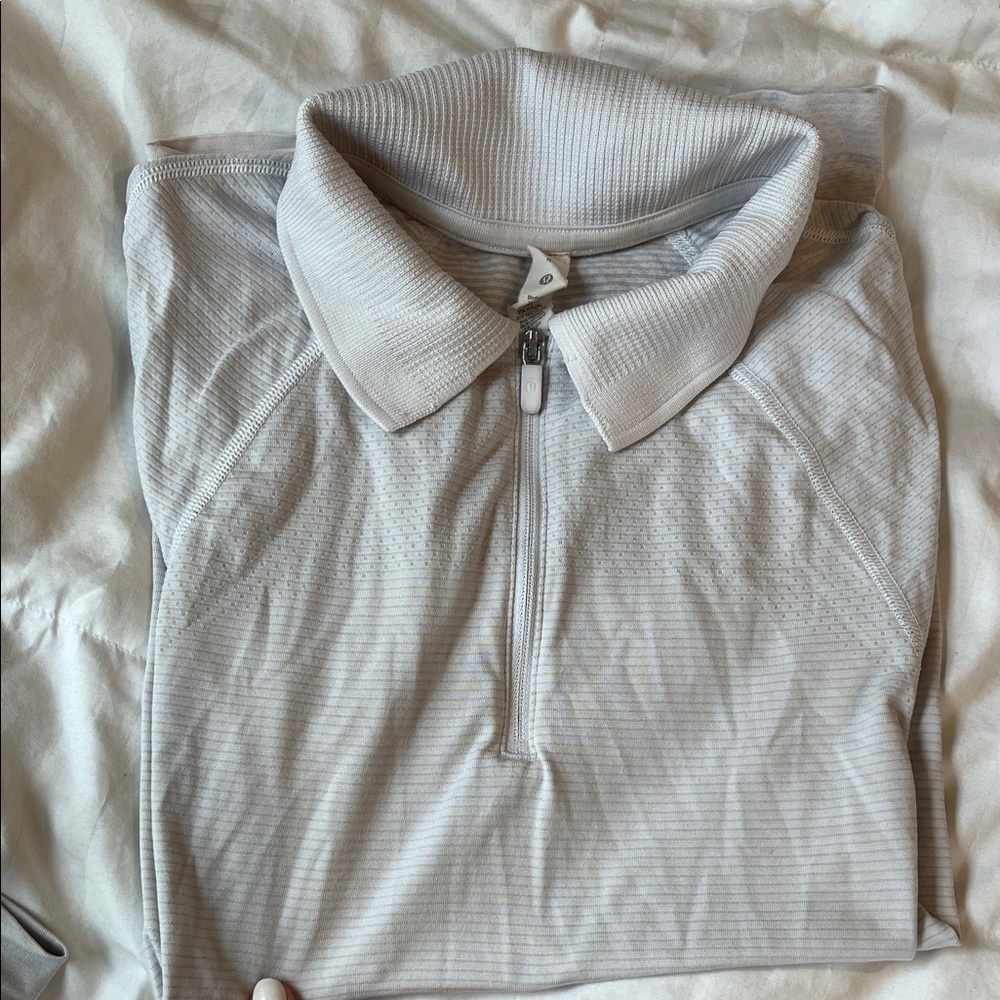 Lululemon white polo with zipper